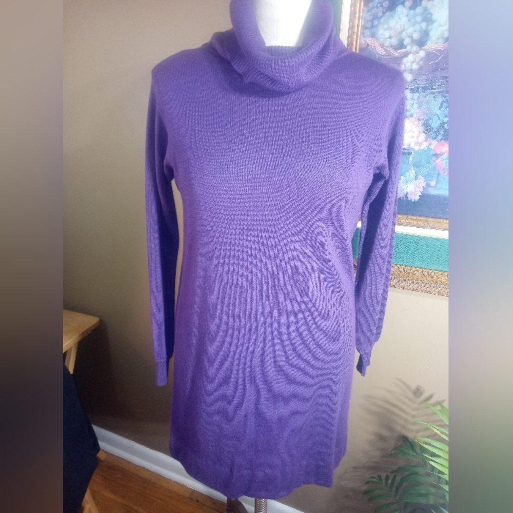 Express Purple sweater dress, size 14, Cowl neck, no signs of previous wear.